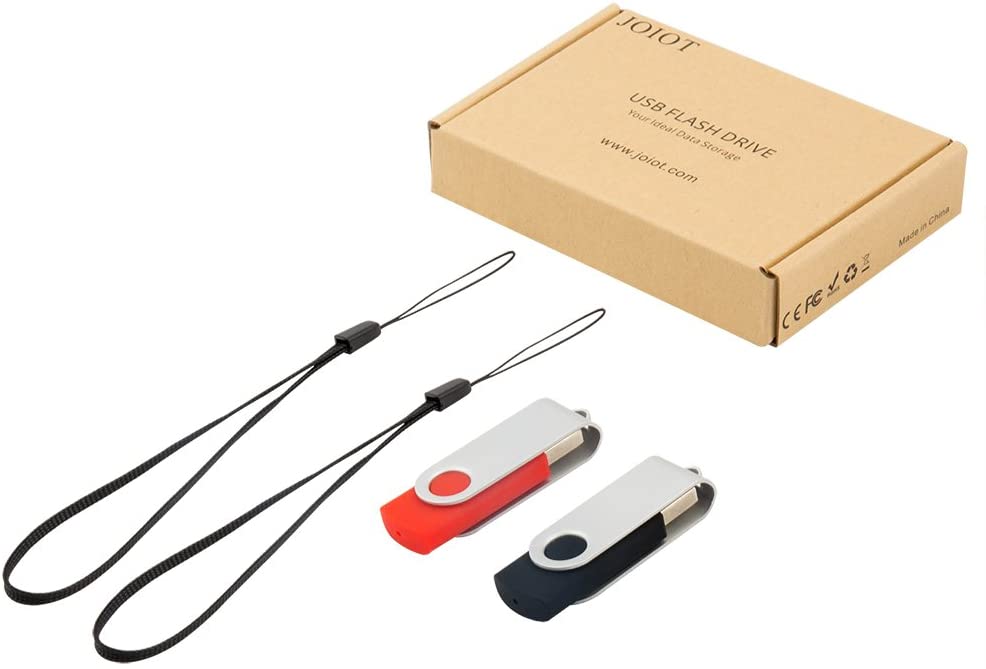JOIOT 32GB USB 3.0 Flash Drive 2 Pack Thumb Drive High Speed 32gb Memory Stick Pendrive Fold Storage Keychain Jump Drive Zip Drive（Black&Red）
