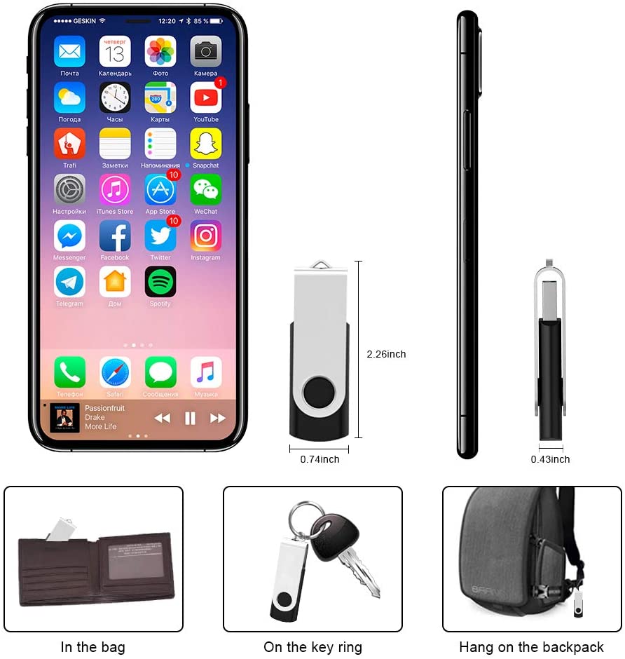 JOIOT 32GB USB 3.0 Flash Drive 2 Pack Thumb Drive High Speed 32gb Memory Stick Pendrive Fold Storage Keychain Jump Drive Zip Drive（Black&Red）