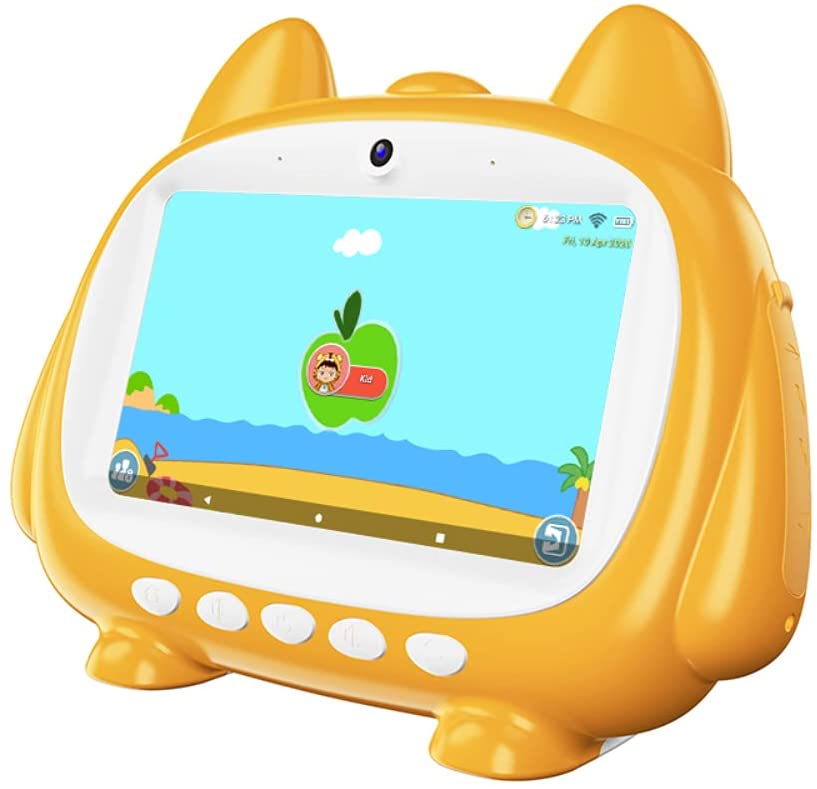 Kinsenyo Kids Tablet, 7 inch 1024 X 600 IPS Display Android 9.0 Kids Edition 1GB+16GB StorageTablet for Kids, WiFi, Bluetooth, Games (Yellow)