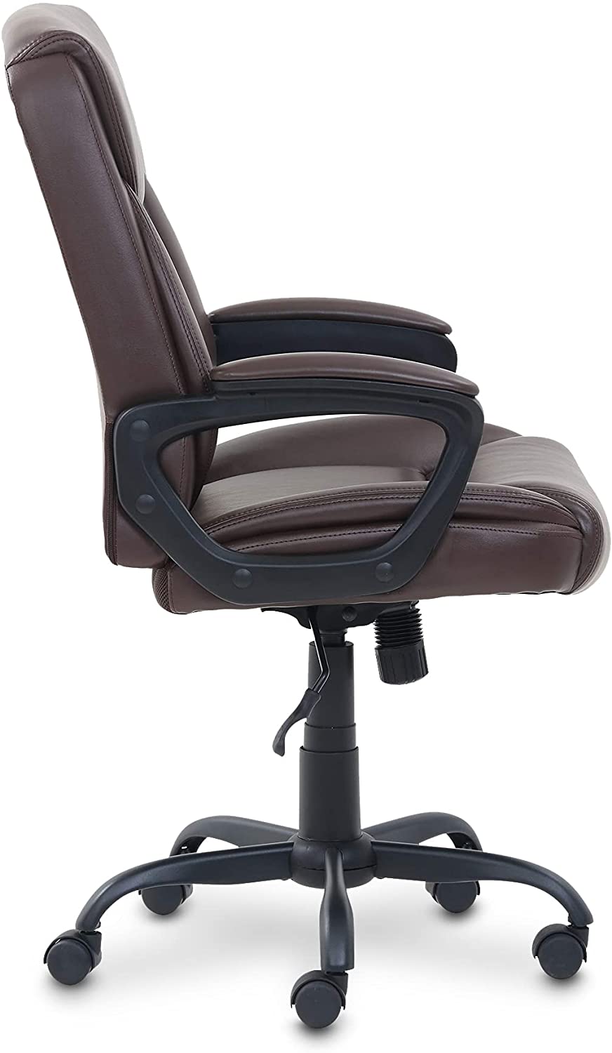 Amazon Basics Classic Puresoft Padded Mid-Back Office Computer Desk Chair with Armrest - Brown