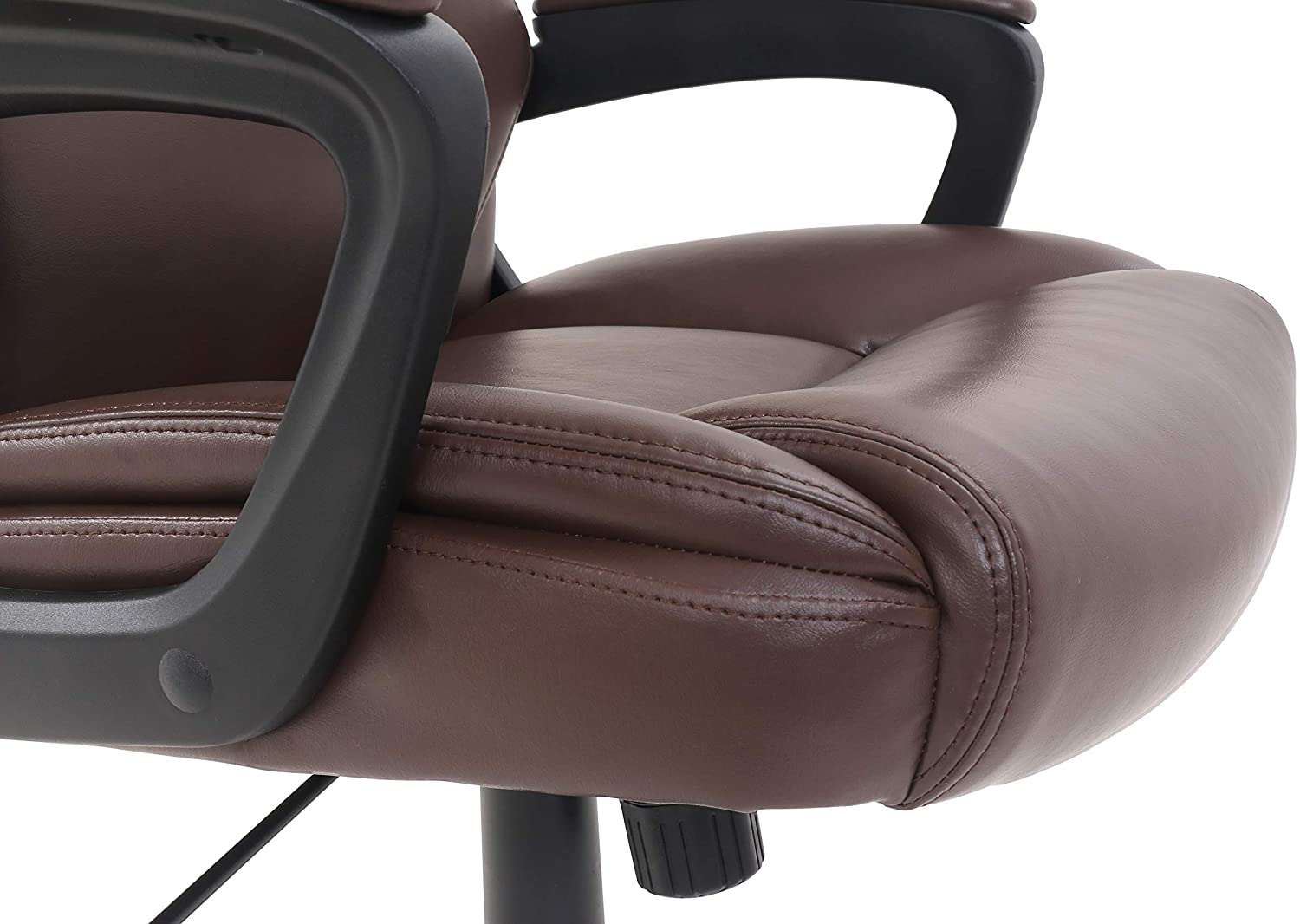 Amazon Basics Classic Puresoft Padded Mid-Back Office Computer Desk Chair with Armrest - Brown