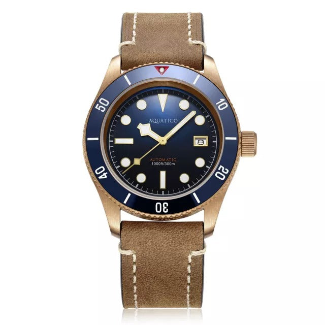 Aquatico Bronze Sea Star Blue Dial Watch (Ceramic Bezel) $359.00 USD