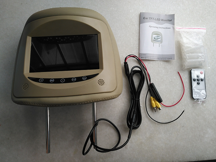 headrest with monitor 7inch touch button 2 AV inputs HD digital screen 800x480 for rover 75 headrest lcd for citroen c4  roewe 5