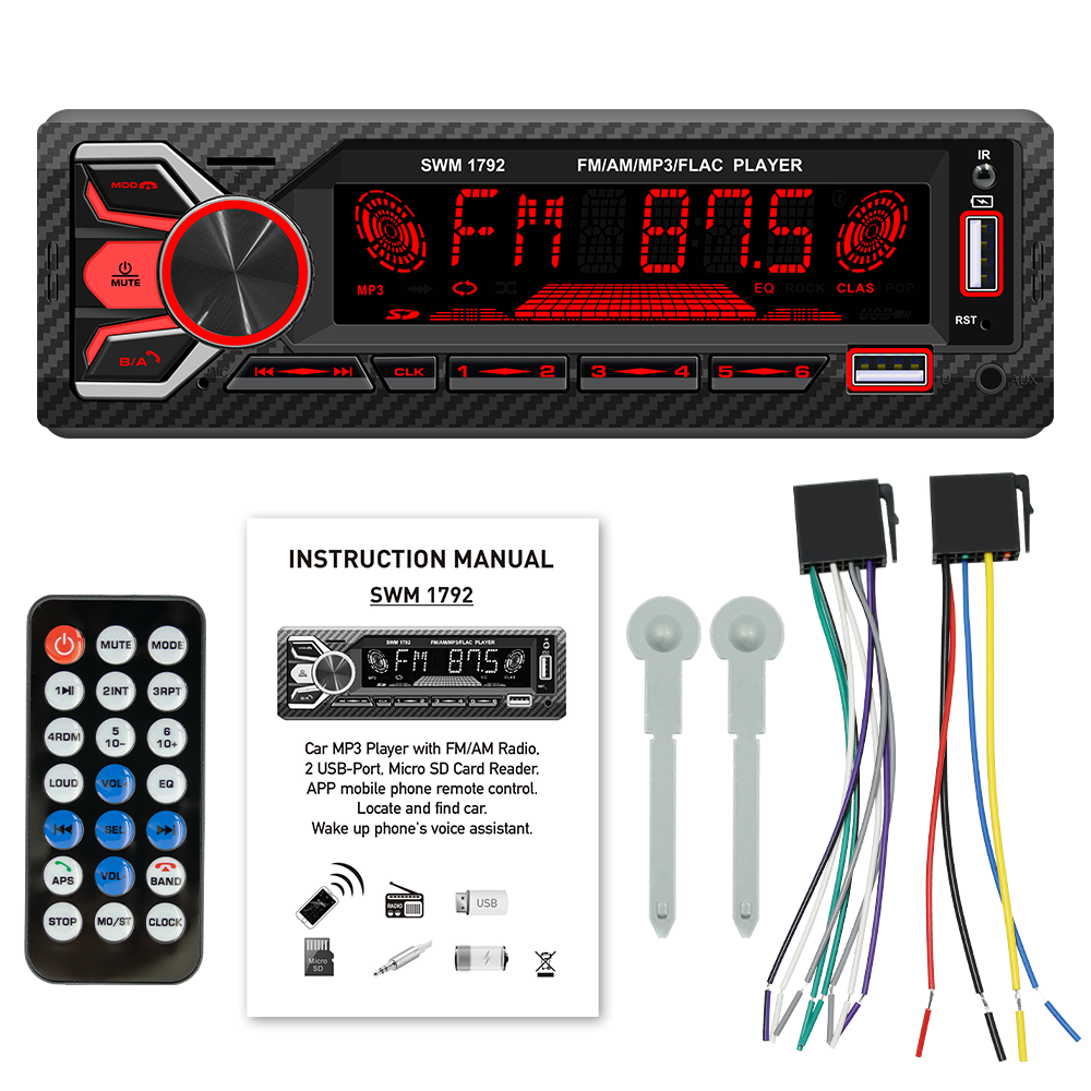 Car Radio 1 Din Stereo Auto Intelligent System Automotive Multimedia Smart System Audio Som Automotivo Bluetooth USB TF FM AM
