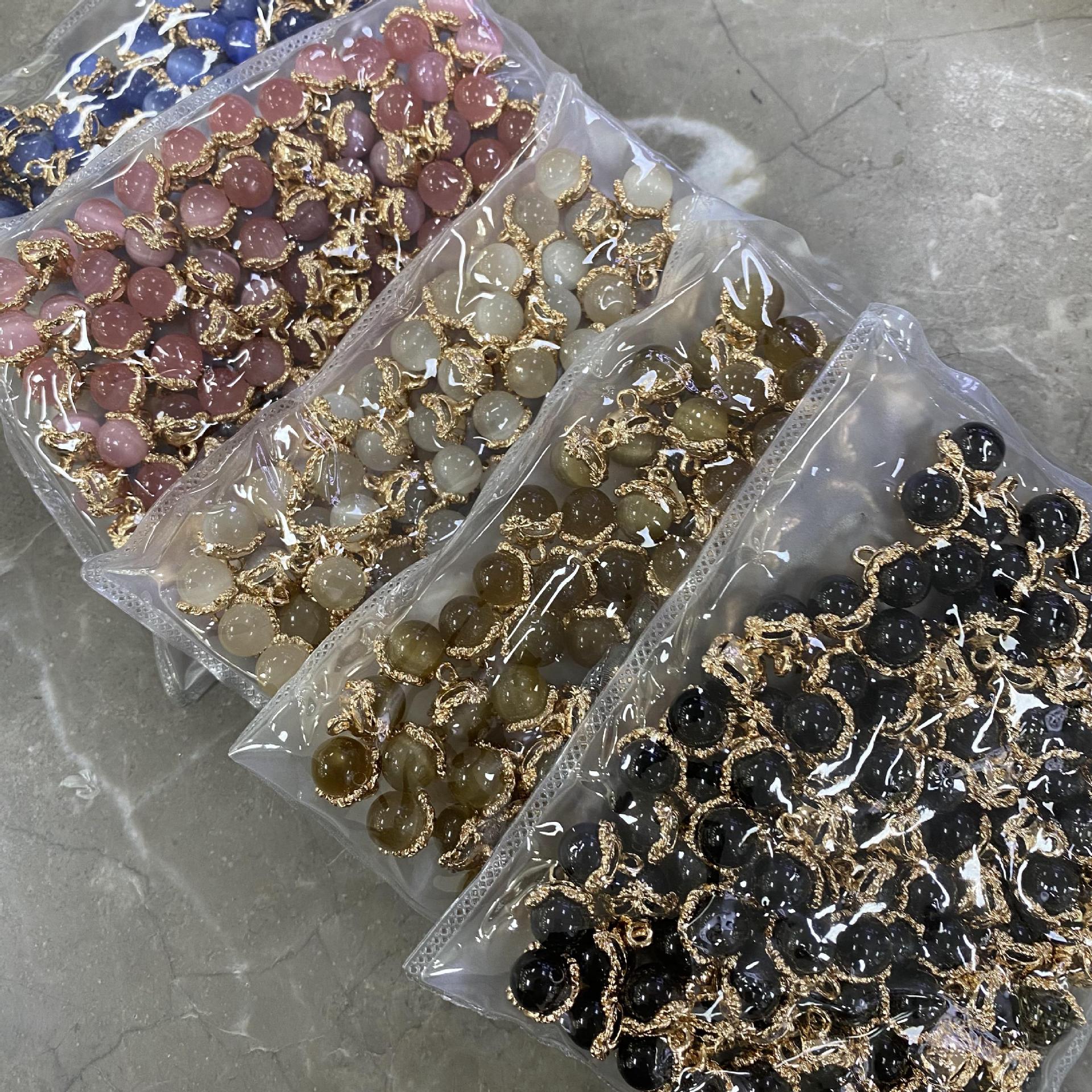 【艺森】猫眼石花苞纽扣金属底座服装扣子旗袍开衫针织衬衣装饰扣