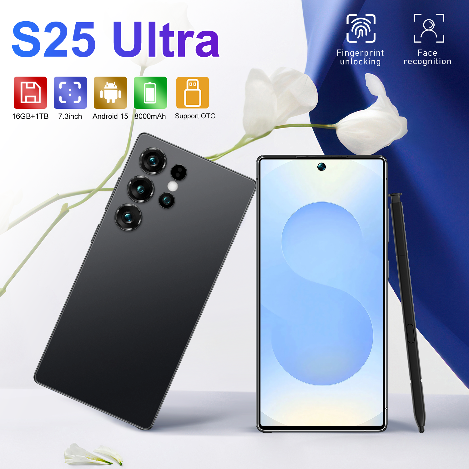 S25 Ultra Smartphone New Arrival  16GB+1TB Phone Clone Unlocked Android Mobile Phones